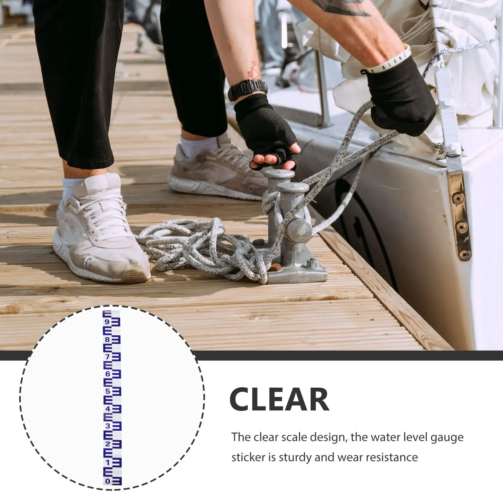 1M Water Depth Gauge 10x100cm Blue Reflective Sticker for Boat Pool Pond Marine Measuring Tool Wear Resistance Water Level Ruler