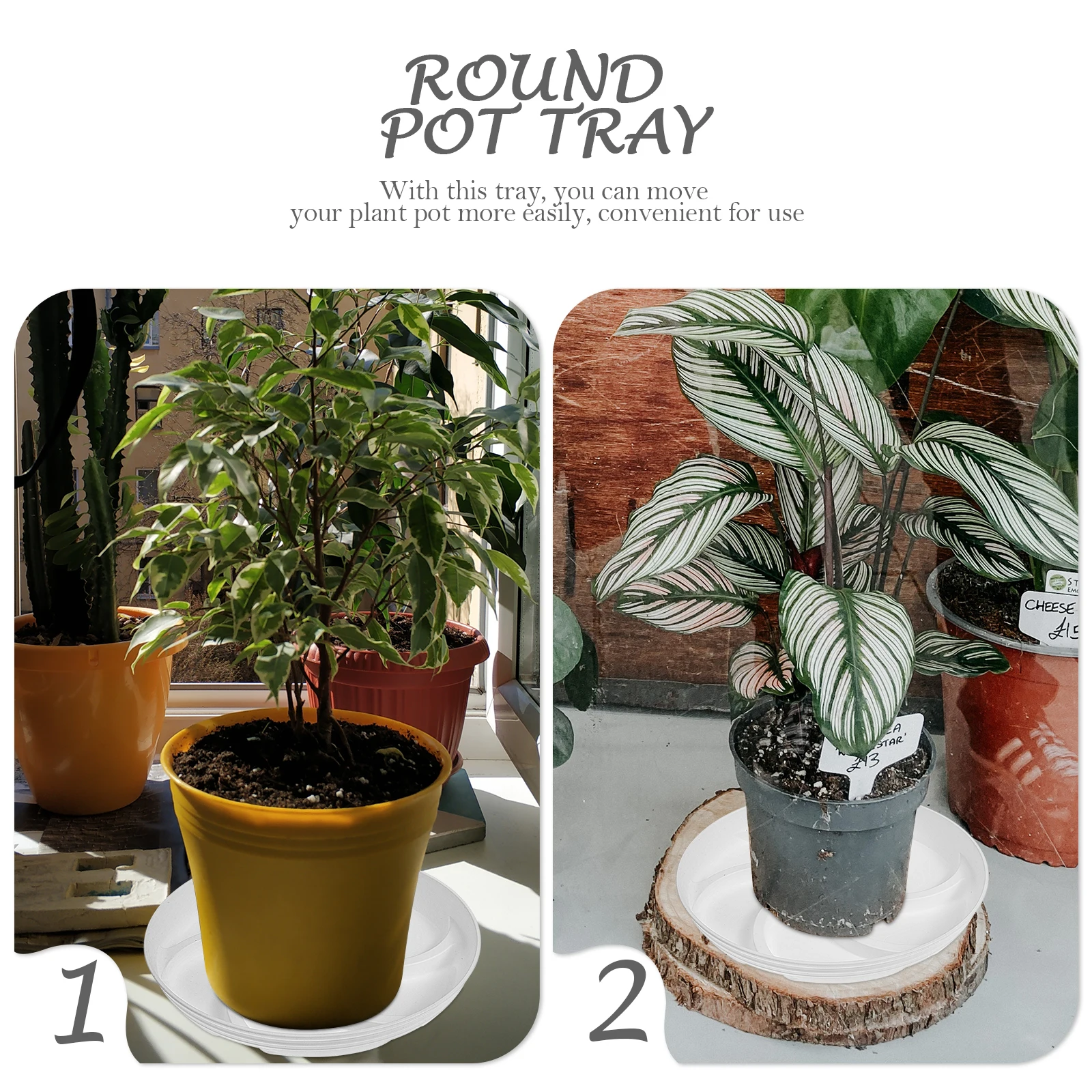 

5pcs Resin Flowerpot Round Tray Large Plant Base Gardening Pot Plant Pot Water Trays For Succulent Potted Plants Ground