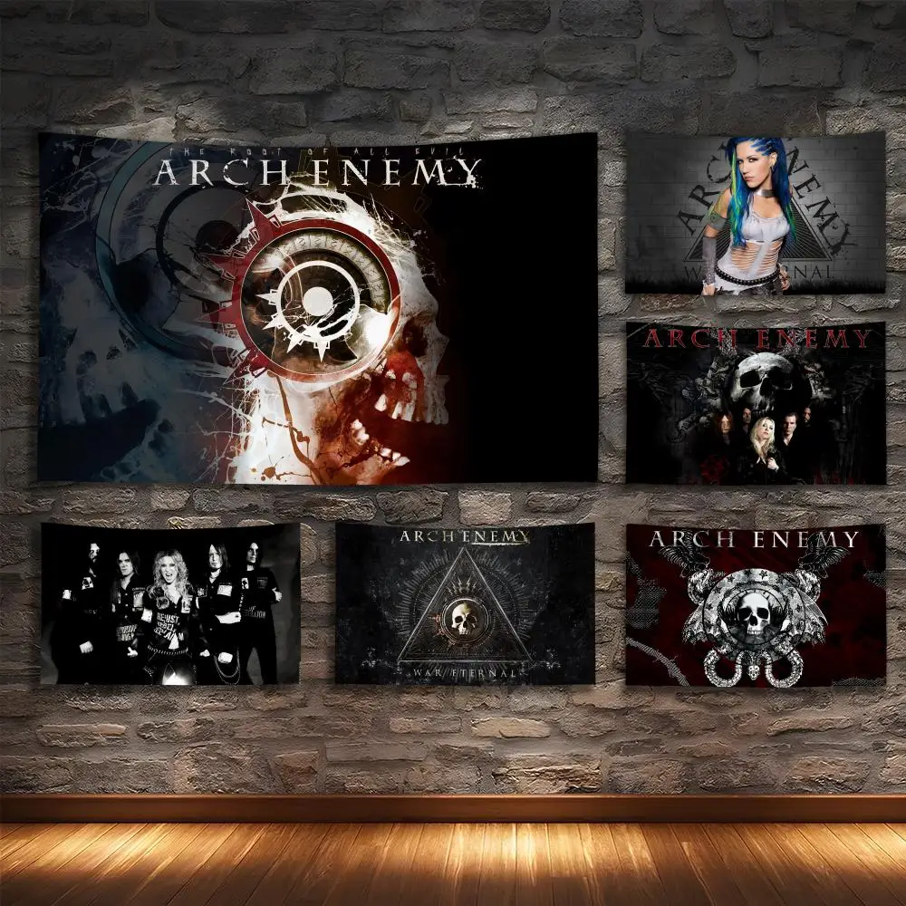 

A-ARCH E-ENEMYs Rock Band Tapestry Custom Living Bedroom Party Dormitory Interior Wall Bohemian Decoration Attached Clip