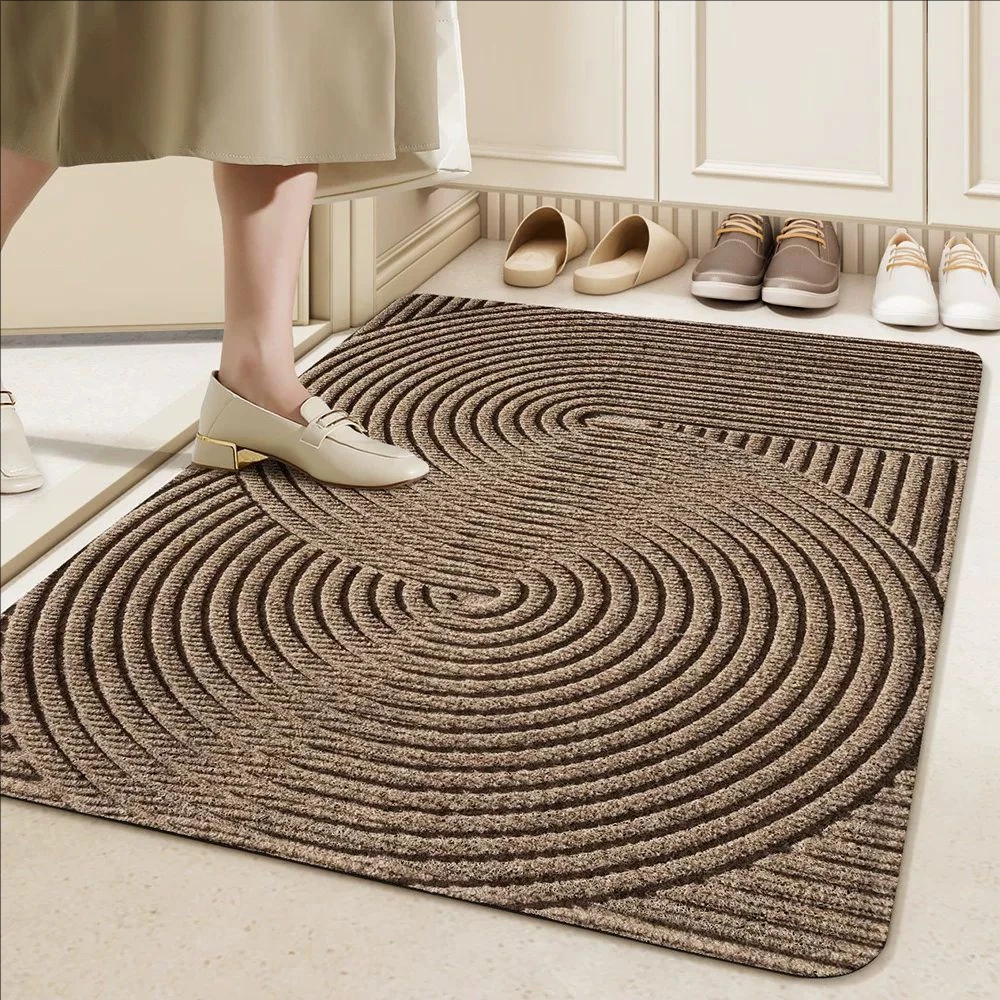 Simple Nordic Printed Door Mat Scraping Sand Dust Removal Entrance Mat Wear-resistant Non-slip Foot Mat Wire Ring Doormat
