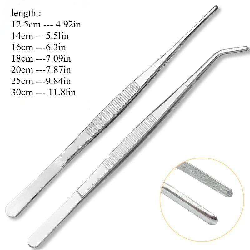

Stainless Steel Medical Tweezers Aquarium Clip Long Forceps Non-slip Pet Feeding Multifunctional Tools