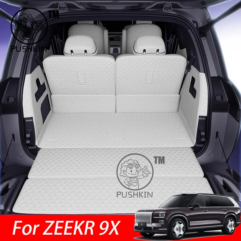 

For ZEEKR 9X 2025 2026 Car Boot Mat Rear Trunk Liner Cargo Leather Floor Carpet Tray Protector Accessories Mats