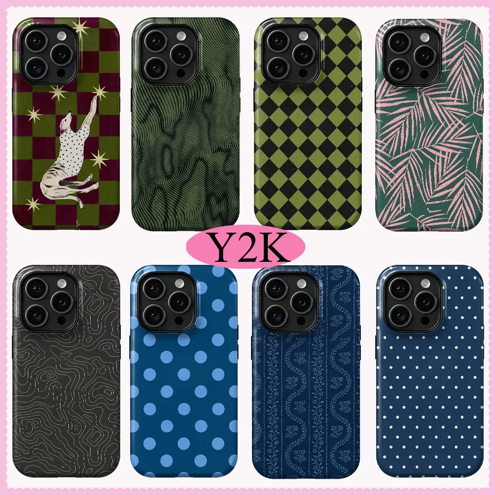Fashion Retro Green plaid Phone Case for Samsung Galaxy S20 S22 S23 S24 S25 S26 FE Plus Ultra 4G 5G Luxury Double-layer Cover