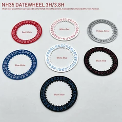 Mod-datewheel 3h/3.8h、赤、青、黒のディスク変更部品、nh35a、nh34、nh36ムーブメント、7色オプション