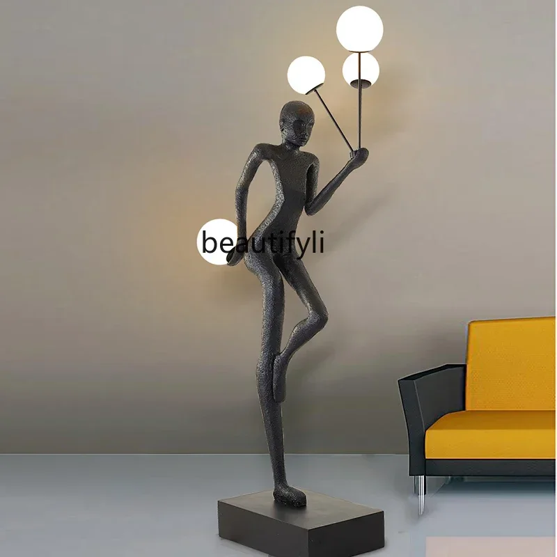 Customized Figure Sculpture Model Big Decorations Sales Office Hotel Club FRP Abstract Art Decoration Lamp Floor Lamp