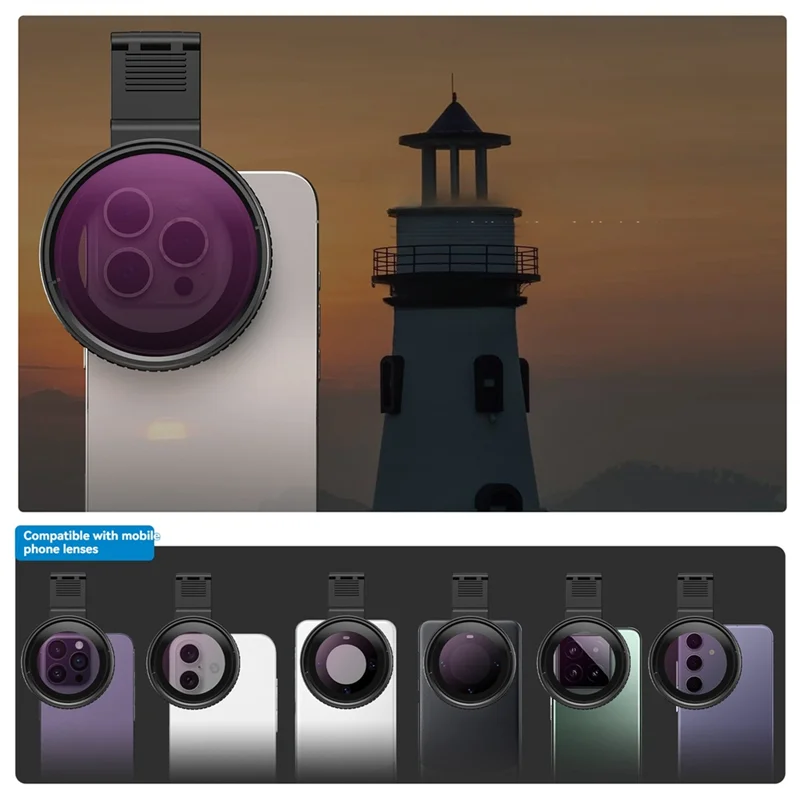 【Limited-Stock!】67Mm ND2-ND400 Filter Universal Phone Clip With Threaded Adapter Ring Cold Shoe For Iphone 16 15 Galaxy S24 DSLR