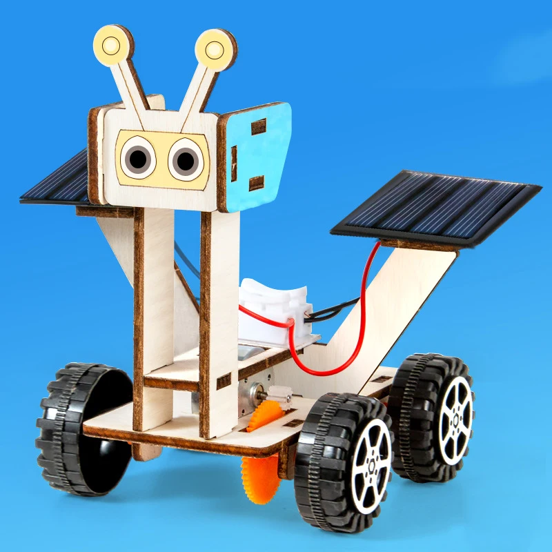 Children's Solar Power Moon Rover Exploration Car Robot Model Student Scientific Experiment Toy DIY Crafts Assembly Toys