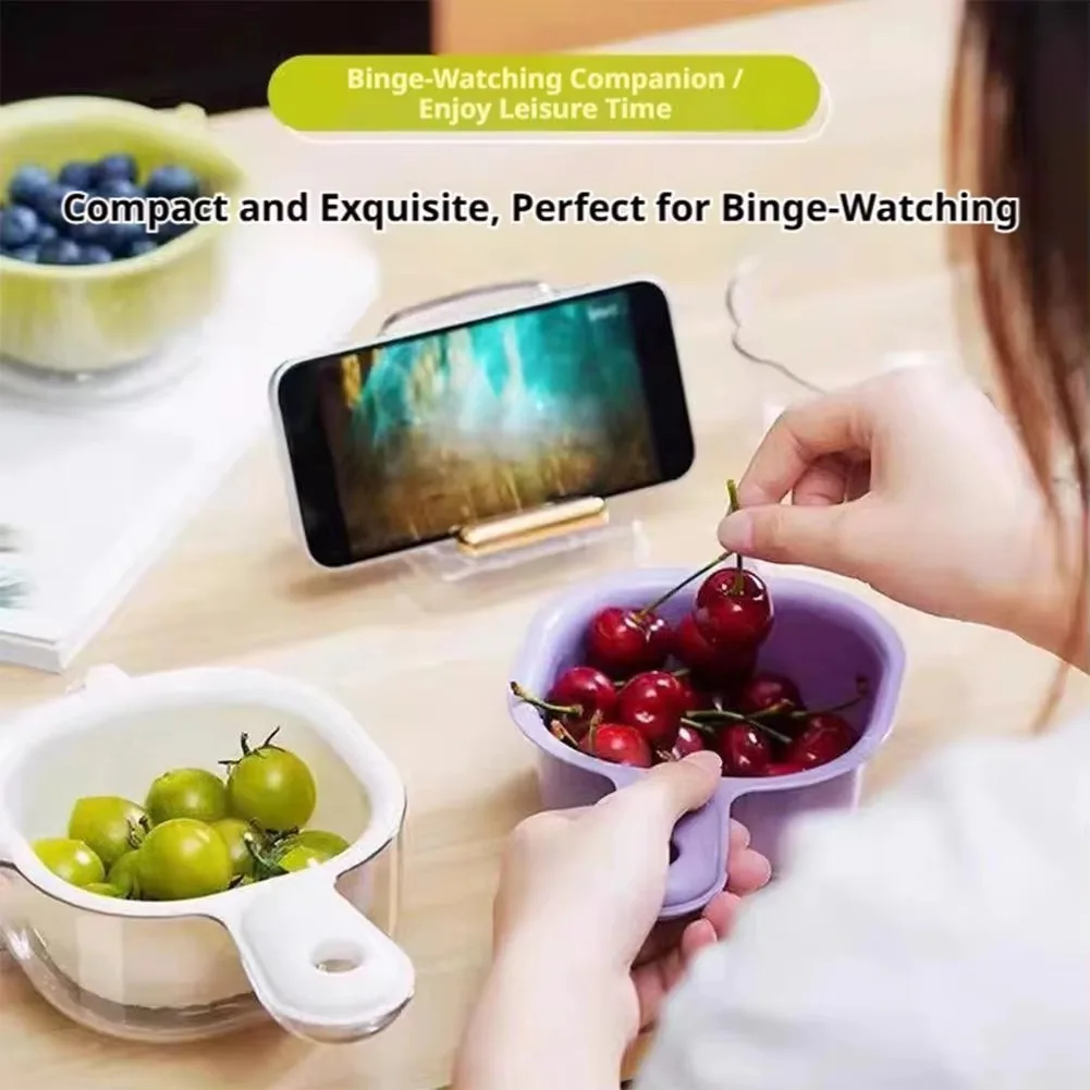 Multi Purpose Colander Thick Double-Layer Colander Drain Basket with Non-Slip Handle for Kitchen Vegetables Fruits Rice Washing