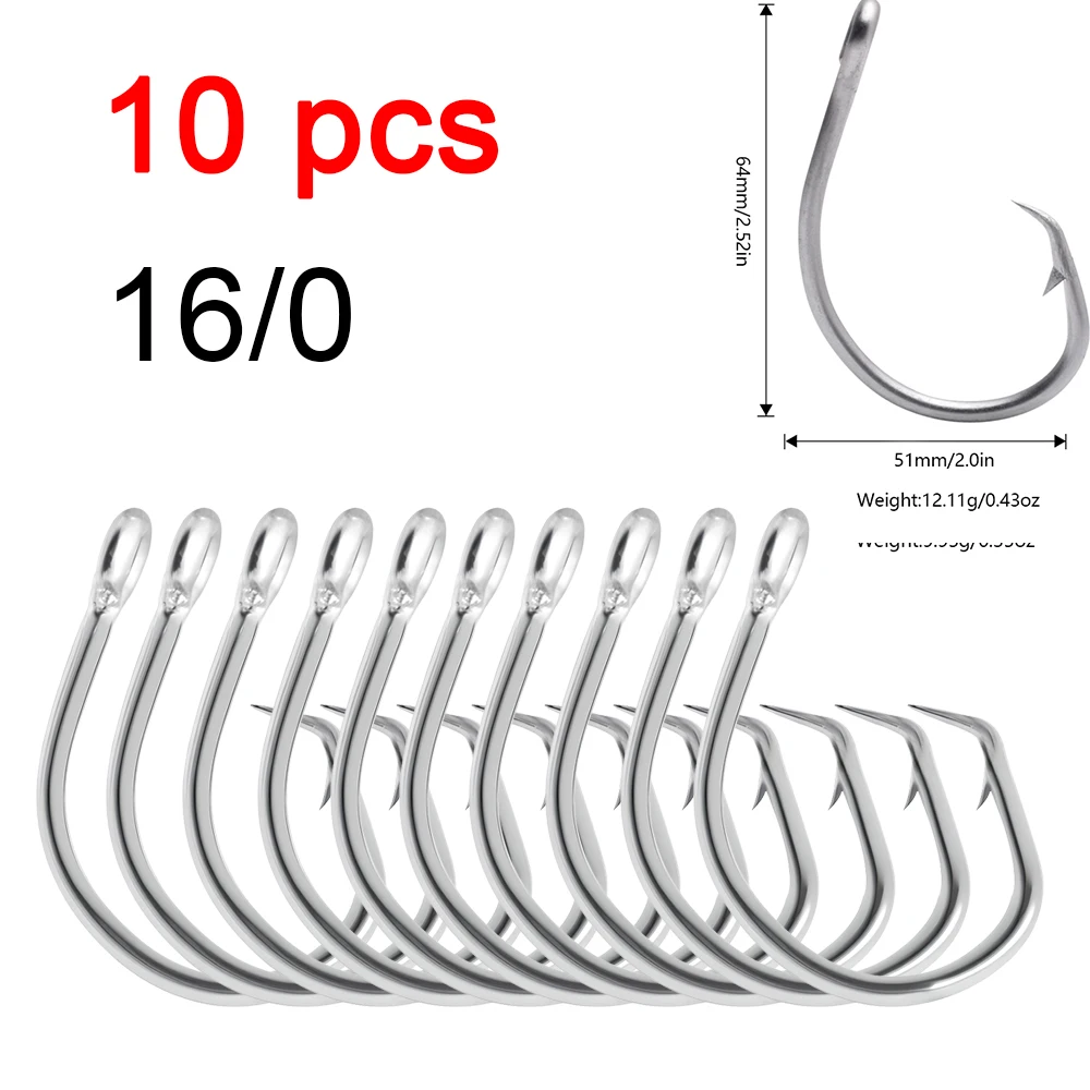 Anzuelos de pesca de mar grandes con púas y acero inoxidable - imagen 4