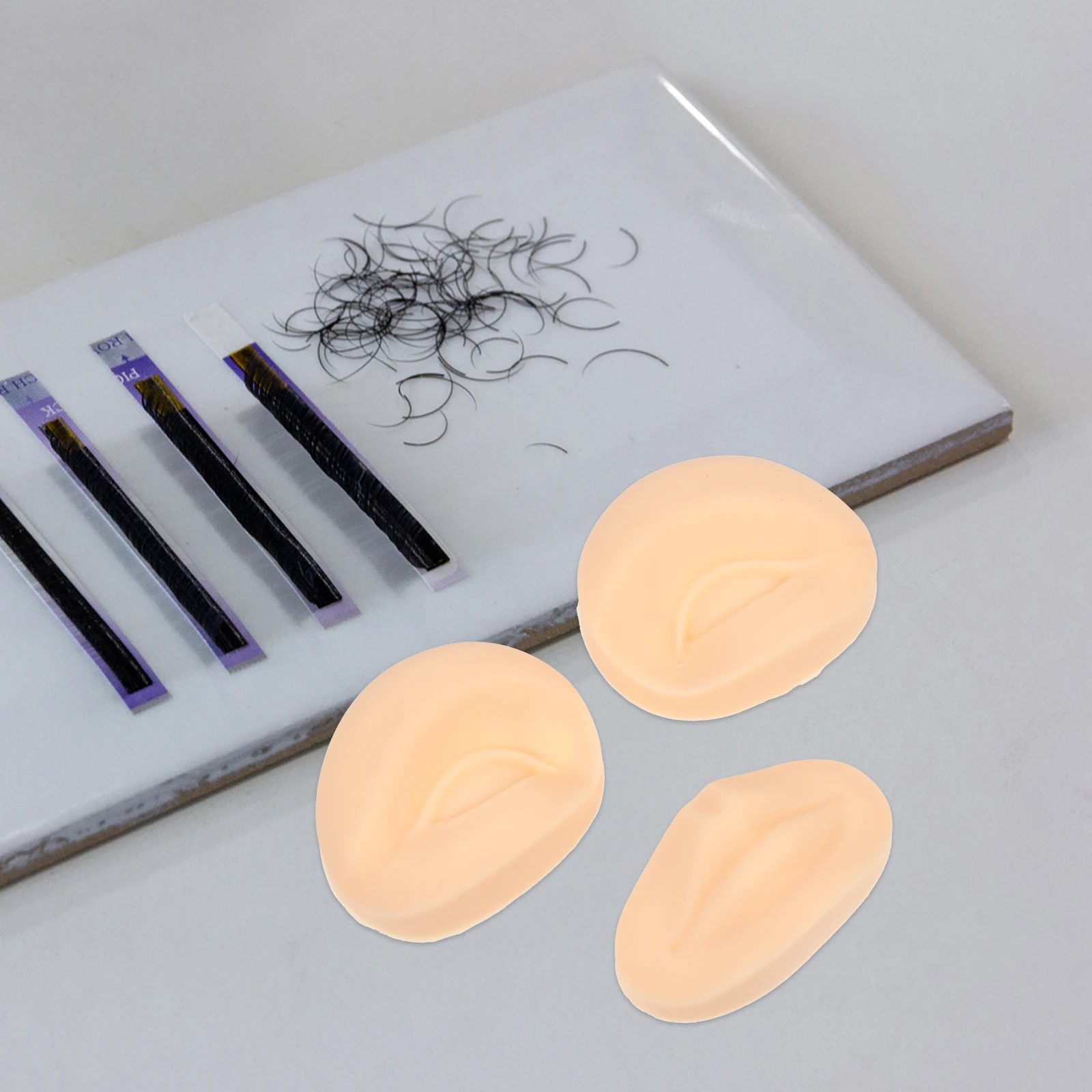 

Tattoo Practice Set Silicone Skin Sheet Embroidered Eyebrow Kit Fake Makeup Artificial Practice Board