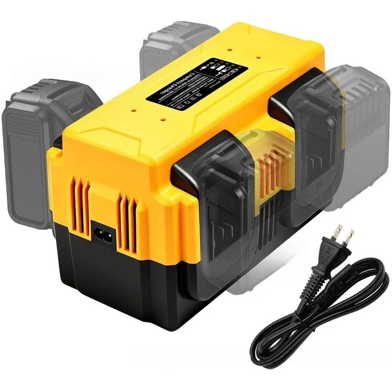 DT23 4-Port Fast Battery for 20V 60V Max Lithium Batteries DCB200 DCB204 DCB206 DCB606 DCB609 US Plug 2A Fast Charging Station