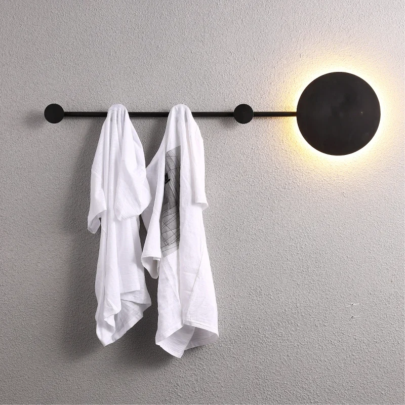 Lámpara LED de pared de decoración industrial, colgador de ropa, luminaria de pared, luces de pared LED para decoración del hogar