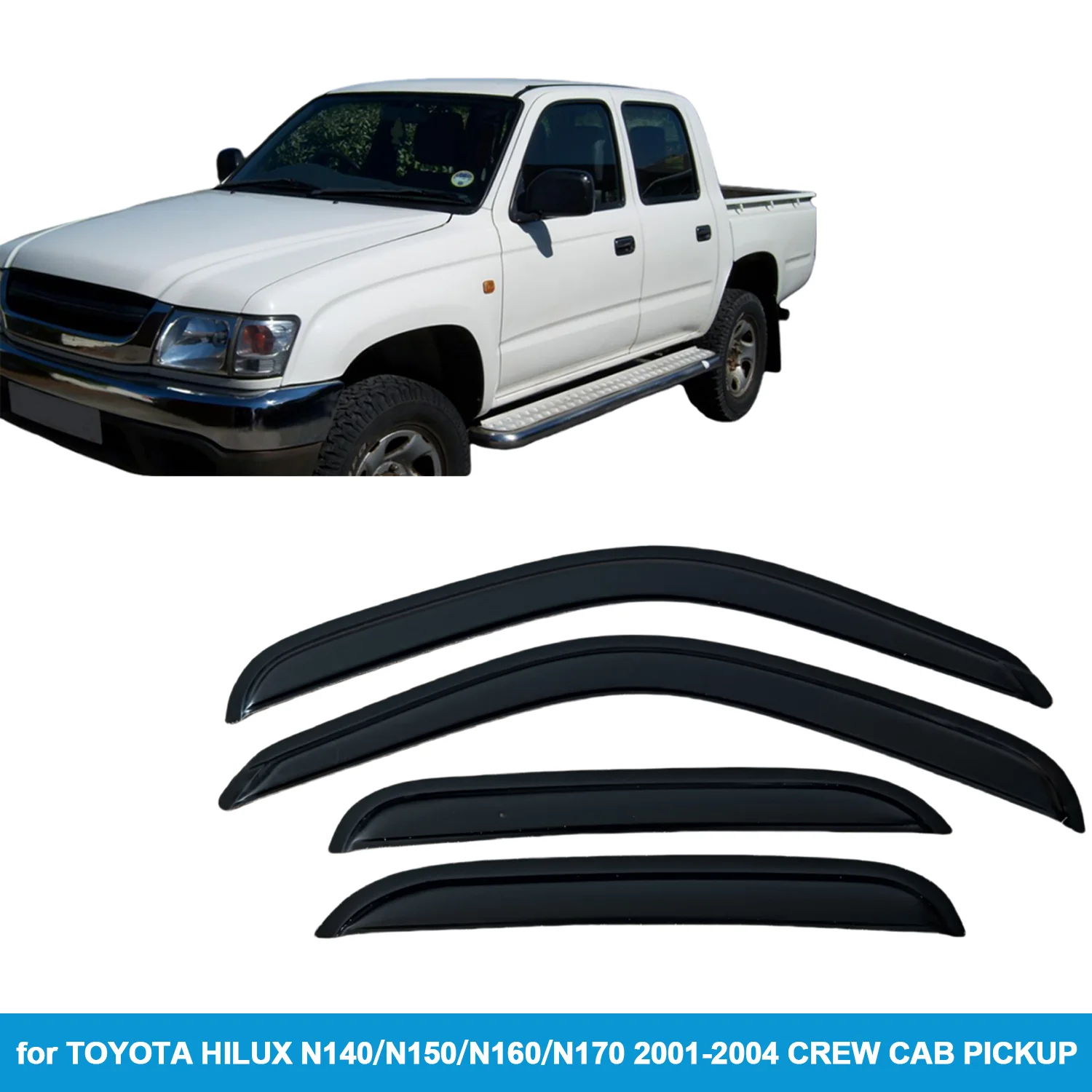 

Для TOYOTA HILUX N140/N150/N160/N170 2001-2004 CREW CAB PICKUP защита от ветра и дождя аксессуары лента для наружного крепления