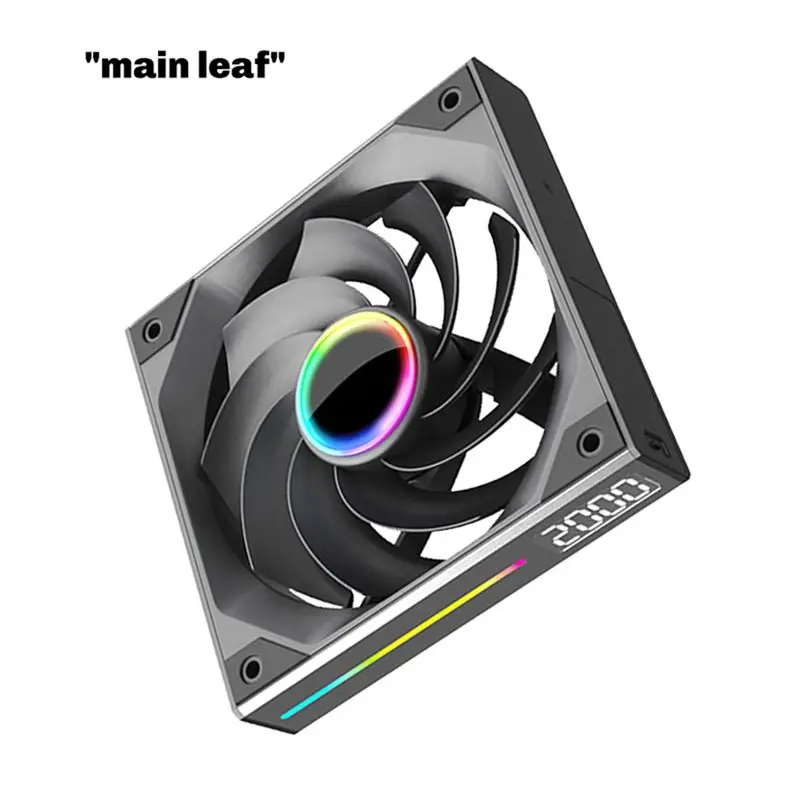 120Mm Digital Display ARGB Light Synchronization Wire-Free Splicing Mute Case Fan 4PIN PWM CPU Motherboard REGULAR