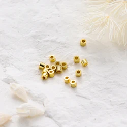 100PCS 2*2.5MM 18K14K Platinum Brass Tube Spacer Bead For DIY Necklace Chains High Quality Jewelry Accessories Findings
