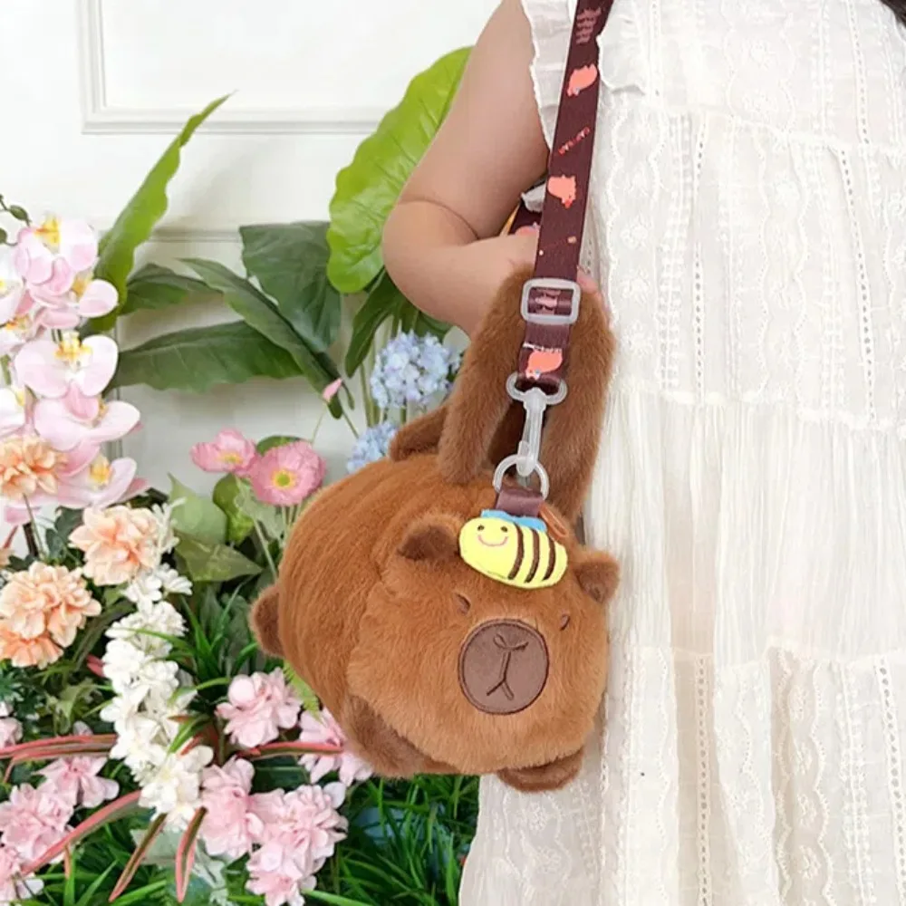 Regalo PP algodón Capybara bolso tipo cubo suave estilo coreano Panda bolso cruzado creativo flor dibujos animados Animal bolso diario