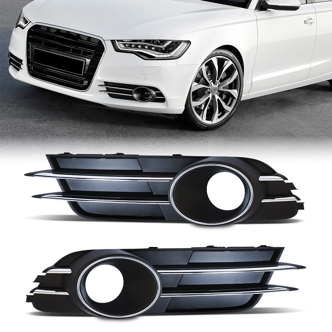 

Решетка противотуманной фары для Audi A6 C7 2011 2012 2013 2014 2015, обычная модель, решетка переднего бампера, крышка противотуманной фары 4GD807681B 4GD807682B