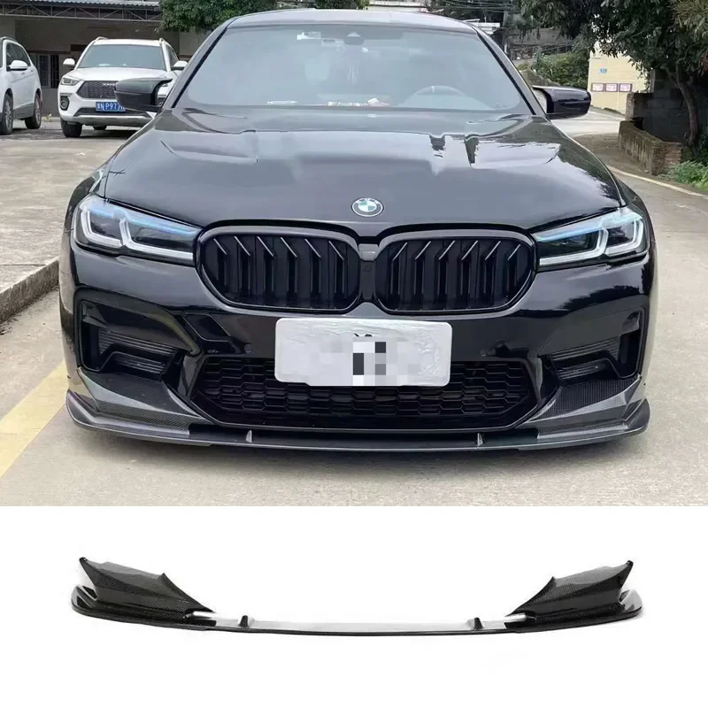 

3D Style Carbon Fiber Front Bumper Lip Spoiler For BMW F90 M5 LCI 2021- 2023 Front Spoiler Splitters Bumper Guard Car Body Kits