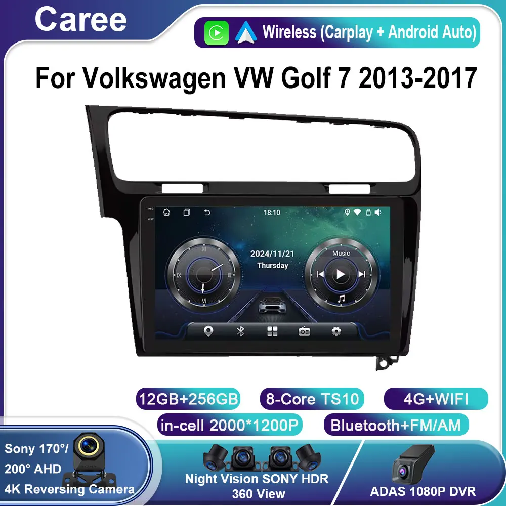

CarPlay Android Auto Radio for Volkswagen VW Golf 7 2013-2017 Car Multimedia Player GPS 4G WIFI Head Unit QLED No 2din Autoradio