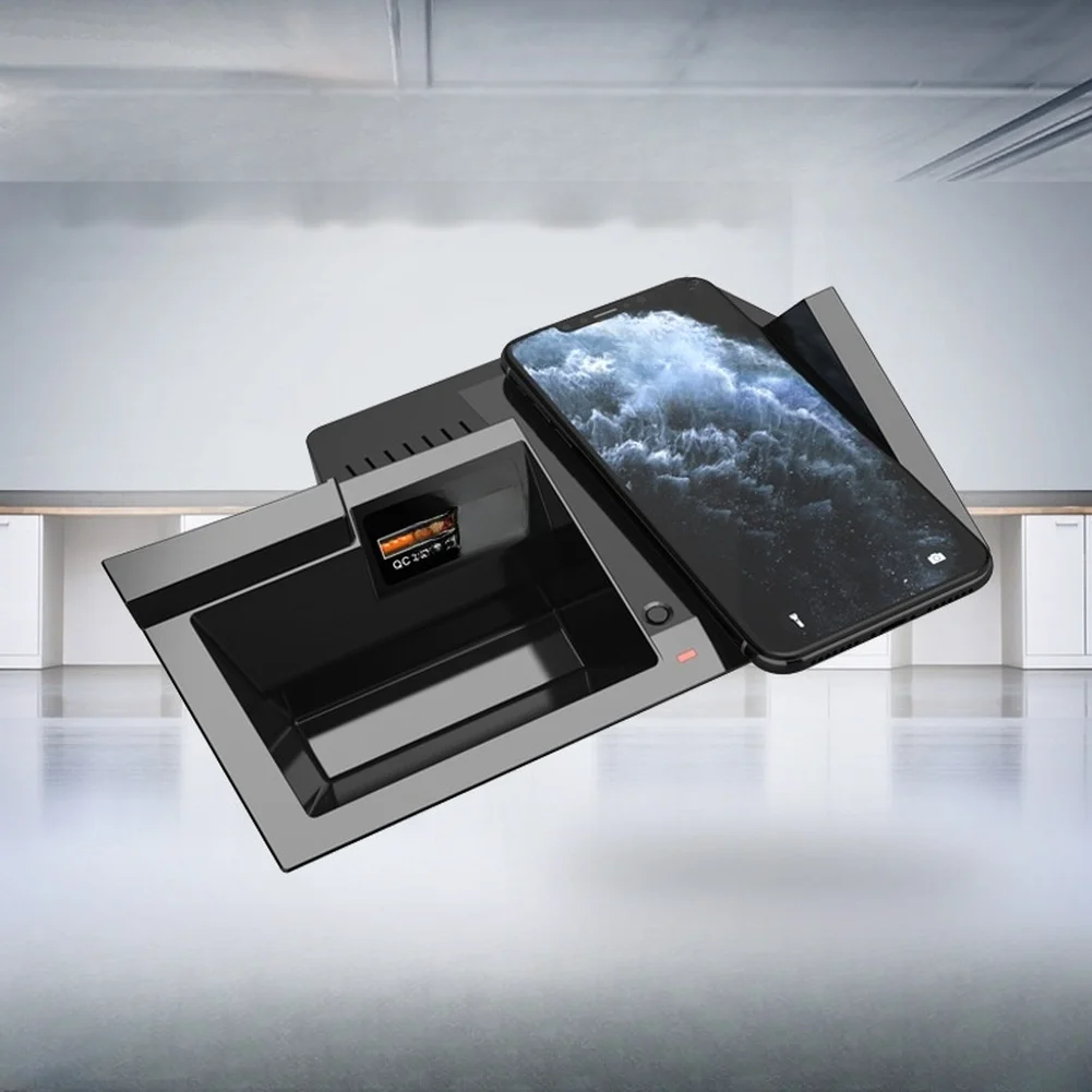 15W Wireless Charging Device for Mazda For CX-5 For KF 2018-2024 Car Mount Charging Pad with LED Display and USB Interface view 2