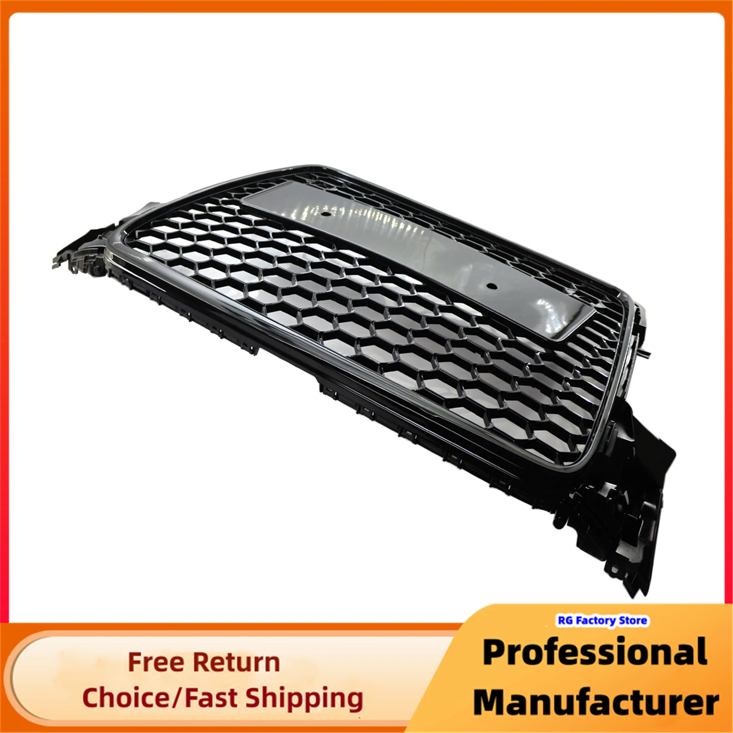 Front Bumper Honeycomb Mesh Grille For Audi A4 B8 8T S4 2008-2012 Upgrade RS4 Style Front Bumper Grille Glossy Black Grill Cover