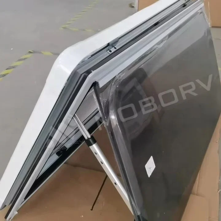 MOBORV High Quality Aluminum & Acrylic RV Window and Shade with White Frame for Car Caravan Custom Size Strong Window Hinge