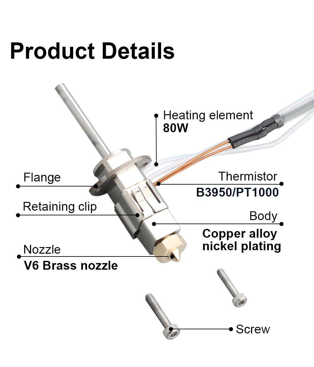 Trianglelab CHCB-SV08 Hotend Heizseiten-Upgrade für SV08 Kompatibel mit Vorherigen Kühlkörpern 80W Heizelement – Detail 4