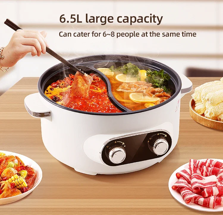 Professional manufacturers round nonstick mini electric skillet multi-functional  electric cooking pot