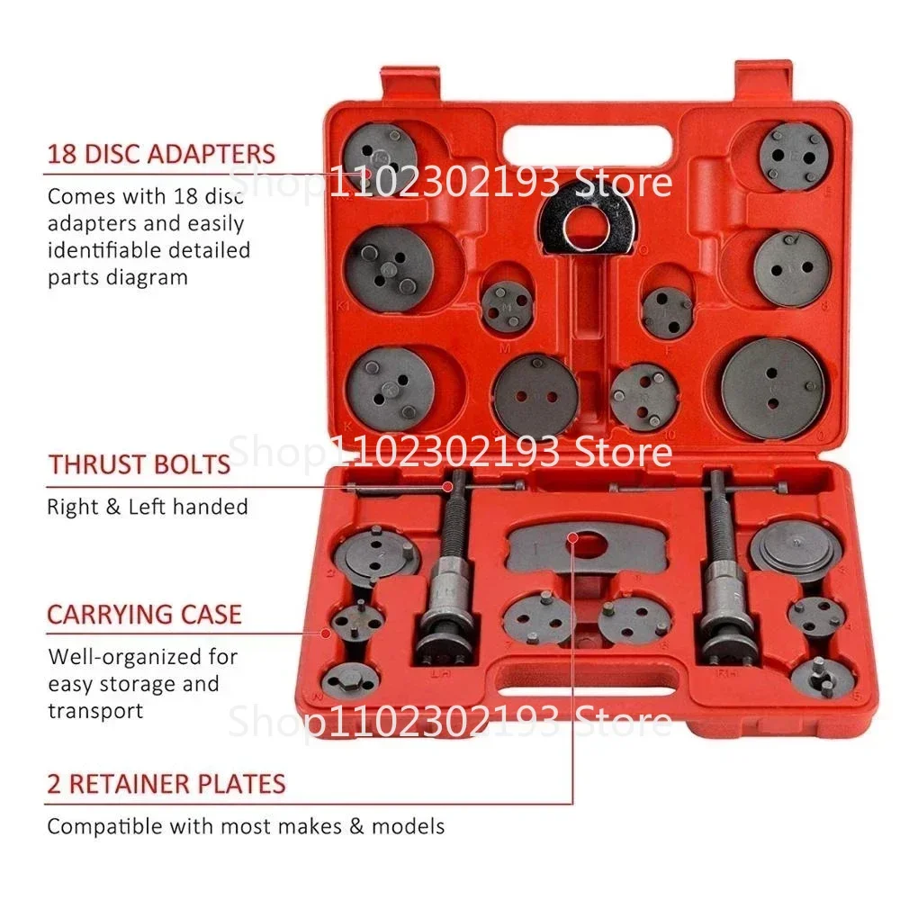 22PCS Universal Auto Disc Brake Pad Caliper regulator Rewind Wind Back Tool Kit  Pump Piston Adjustment Car Repair Tools