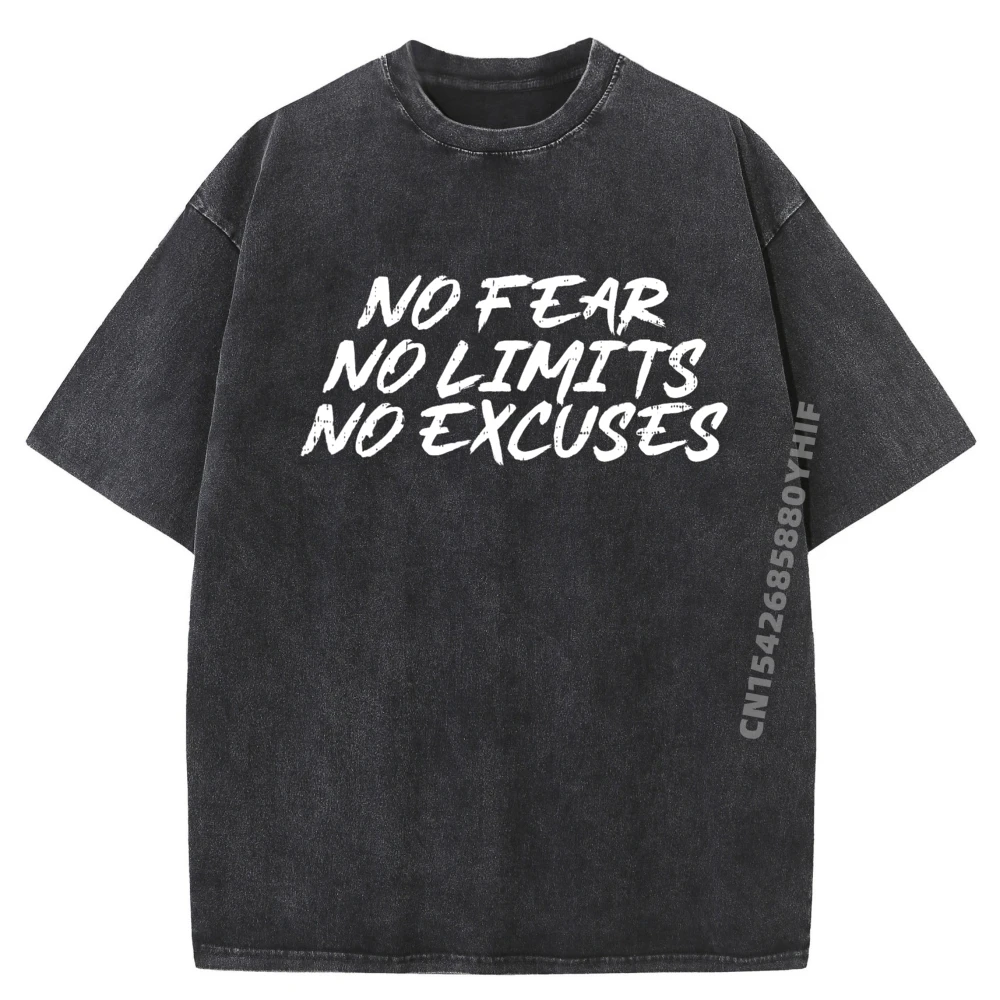 

Gym No Fear Limit Excuses Workout Fitness Men Women Kids Free Shippping Items Lowest Prices Designer Clothes Soft Washed Shirt