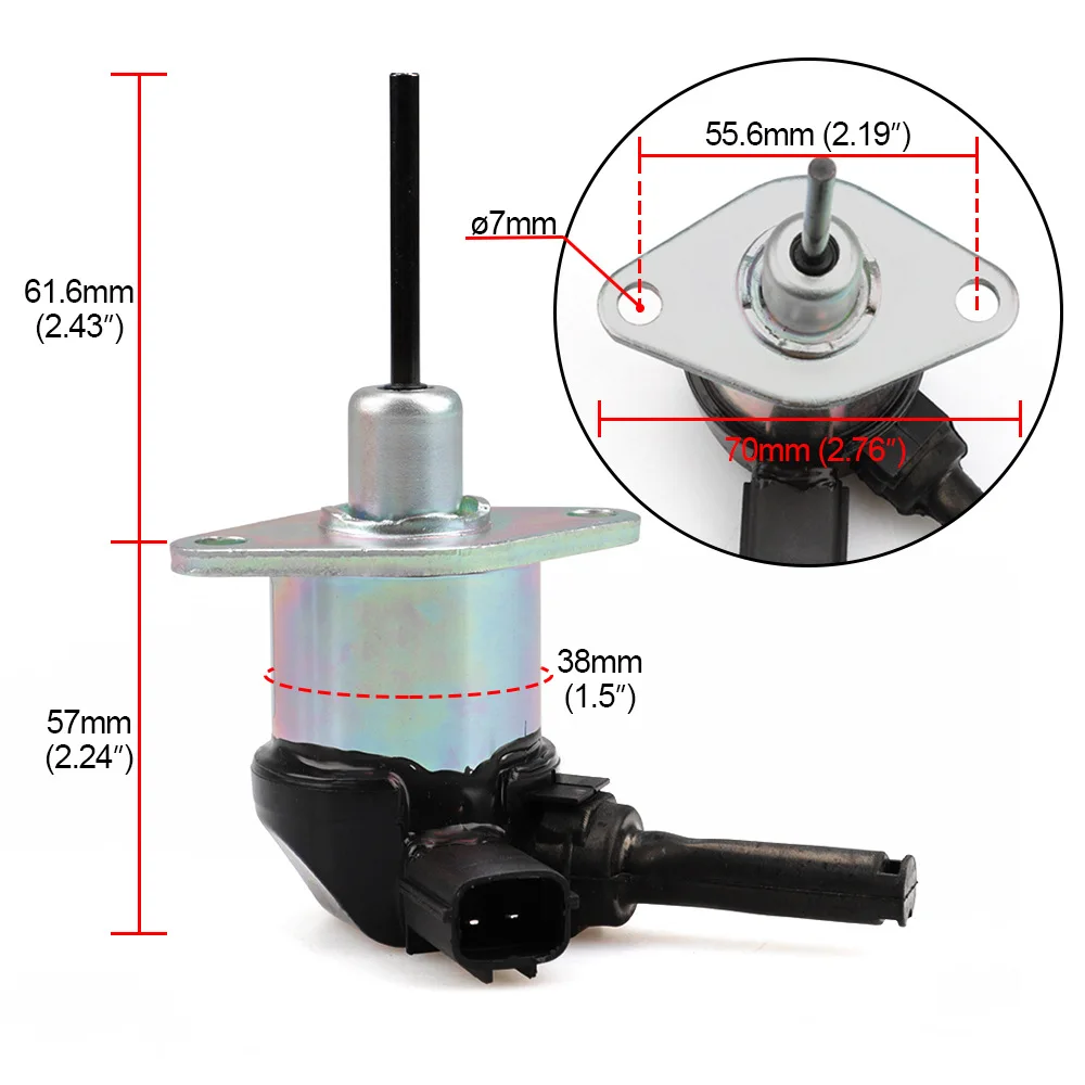 Fuel Shut Off Solenoid 1A021-60017 1A021-60015 for Kubota Tractor Mower Replace