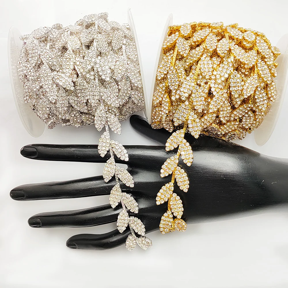 

1/5 Yard Leaf Style Two Color Sewing On Clothing Diy Decoration Chain Wedding Dress Decoration