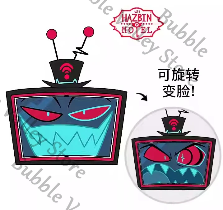 

Genuine Anime Hazbin Hotel Vox Cosplay Metal Badge Cartoon Rotatable Conversion Emblem Brooch Breastpin Collection Xmas Gift