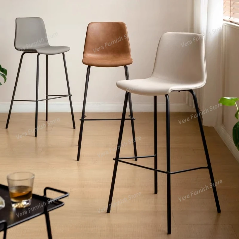 

Leather Living Room Bar Stools Modern Designer Reception Desks Bar Chairs Bedroom Hairdressing Chaise De Bar Home Furniture