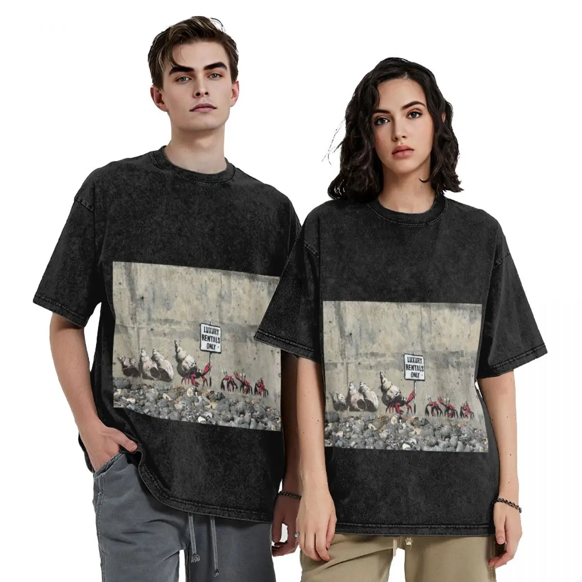 

Banksy - Luxury Rentals Only T-Shirt tops shirts graphic vintage mens white t shirts