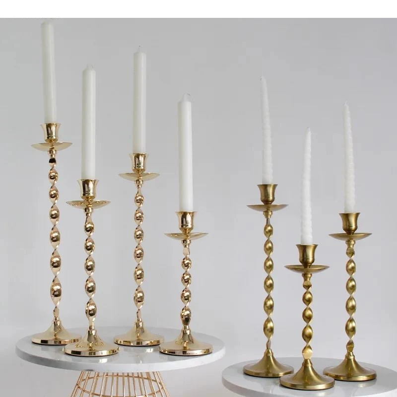 Minimalism Candle Holder Ornaments Golden Long Rod Candlestick Desk Decoration Wax Melt Home Aroma Container