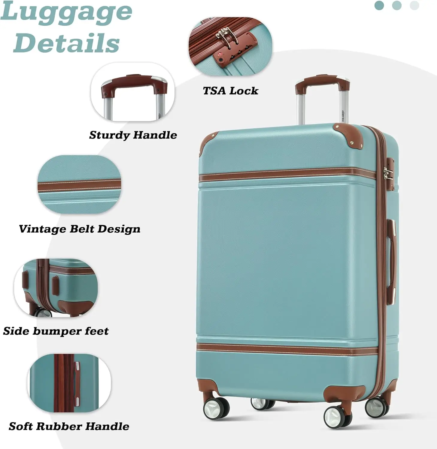 Merax Koffer Set 24 Inch Uitbreidbare Bagage Met Tsa Lock Spinner Wielen Hardshell Lichtgewicht Vintage Bagage Met Reizen