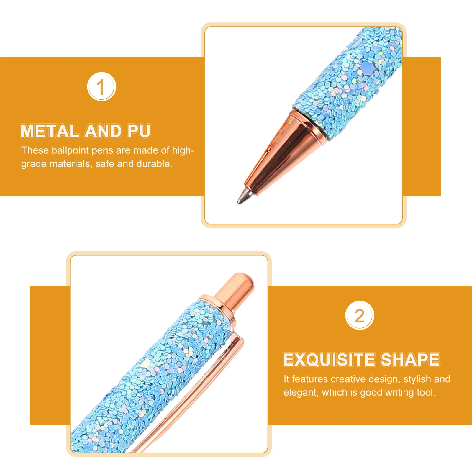 

4Pcs Press Type Ballpoint Pens Metal Pens Multi-Use Writing Smooth Office Study Business Gift Promotional