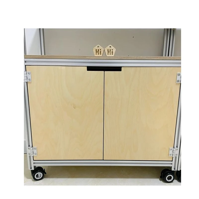 

Simple side cabinet Coffee Living room tea Birch multi-layer board Aluminum profile storage cabinet Kitchen