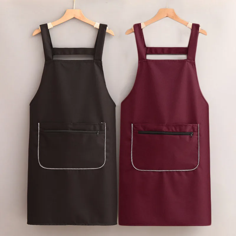 Waterproof Oil Cooking Apron Chef Aprons For Women Men Kitchen Apron With Front Pocket Dishwashing Cleaning Accessories Aprons