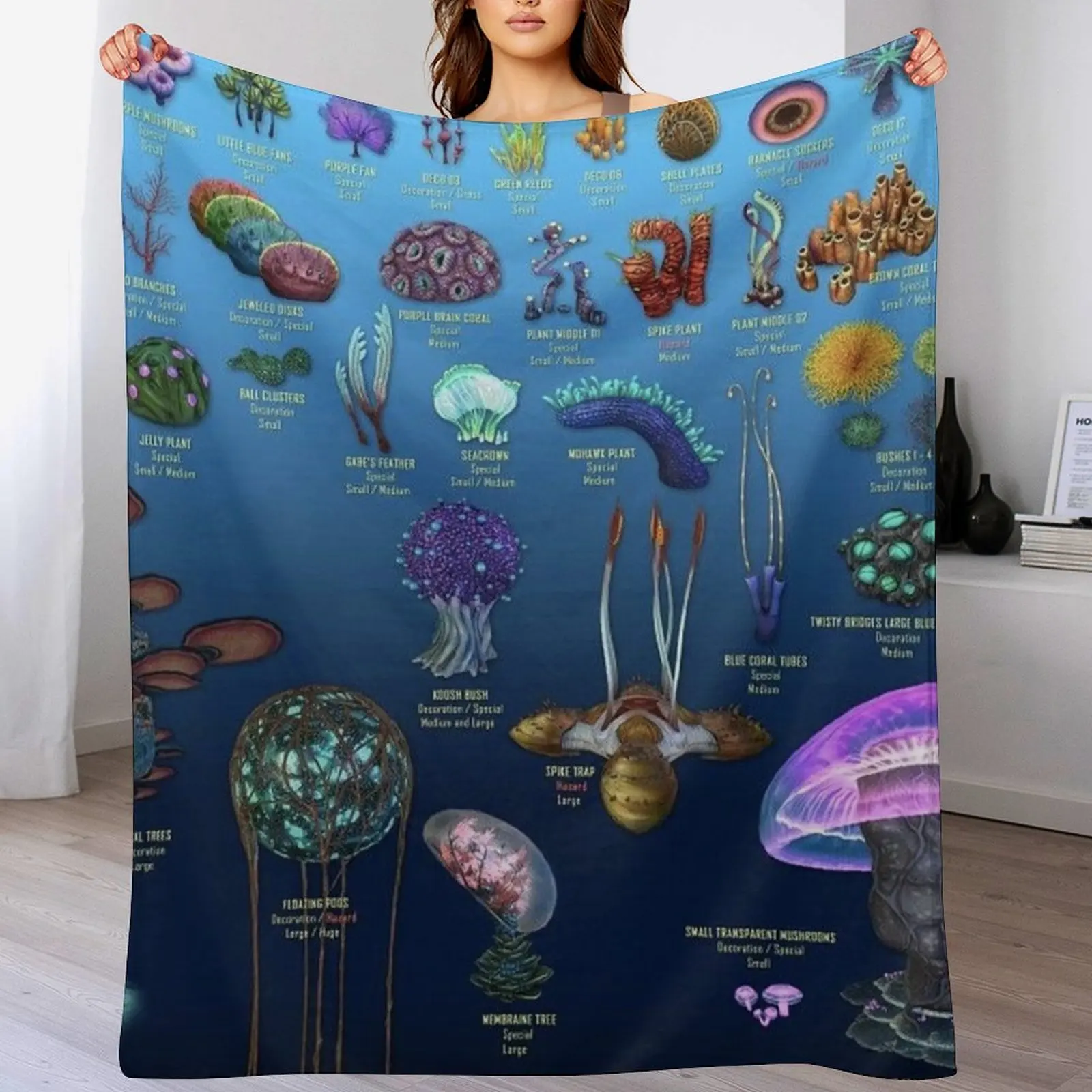 

SUBNAUTICA Plant Life Throw Blanket Soft Plaid for babies Picnic Flannels Blankets