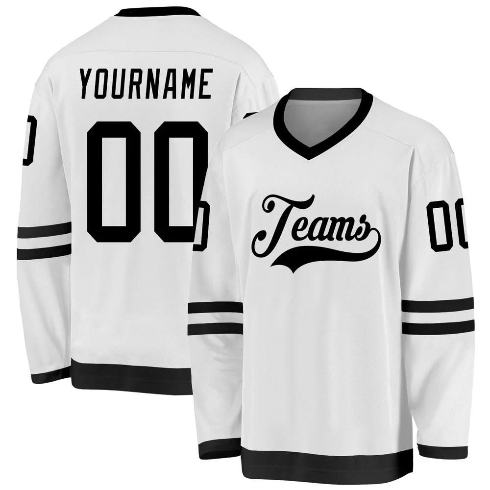 Custom Name & Team White Purple 3D Printed Fashion Men's Hockey Jersey Summer Unisex Personali Sport Team Jersey Shirt BQ-06 view 3