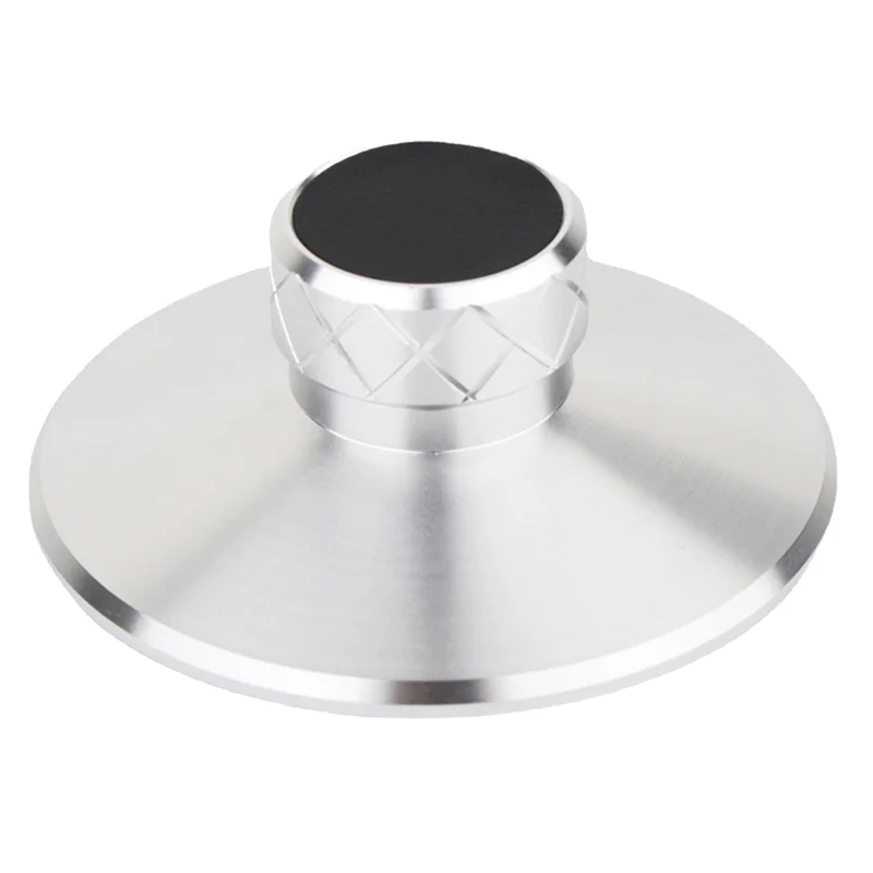 Mesa giratória de vinil eficiente, estabilizador de disco de metal, redutor de vibração, braçadeira de gravação, prata, durável, fácil instalação