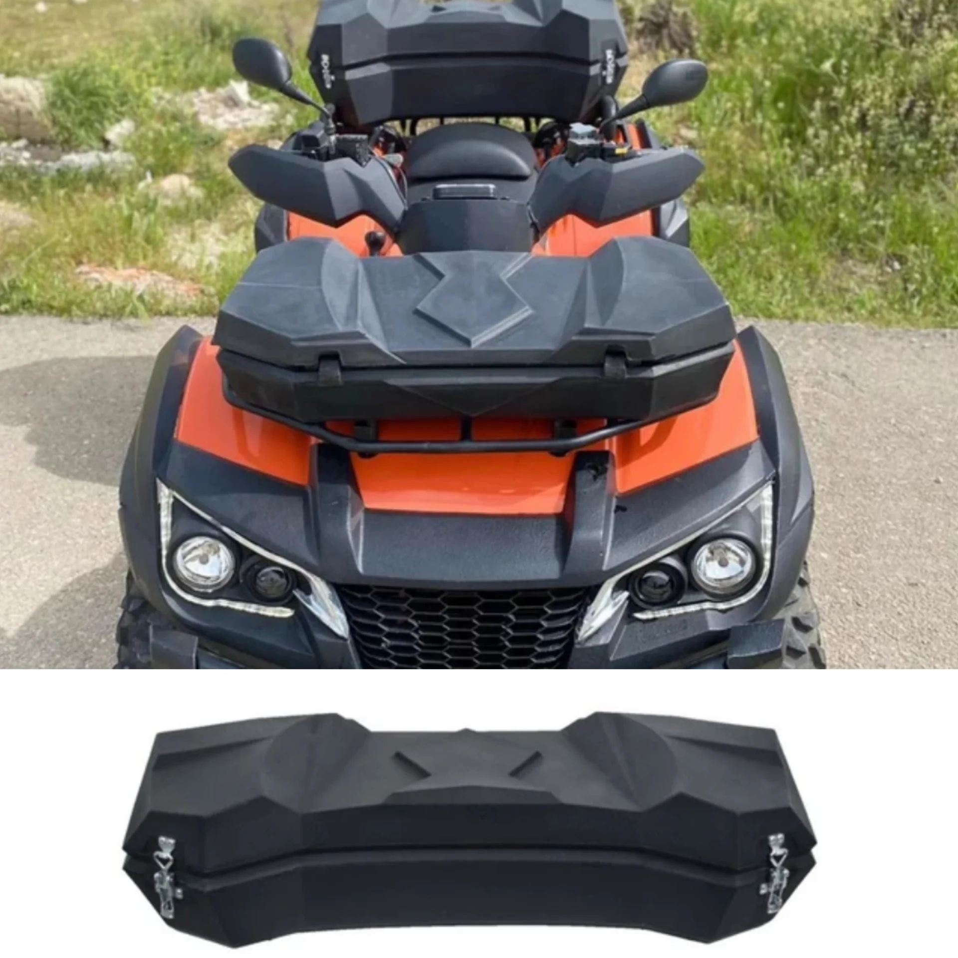 Pestillo de seguridad de 50L, caja superior de maletero ATV negro, almacenamiento frontal duradero, estuche de equipaje con sistema de bloqueo