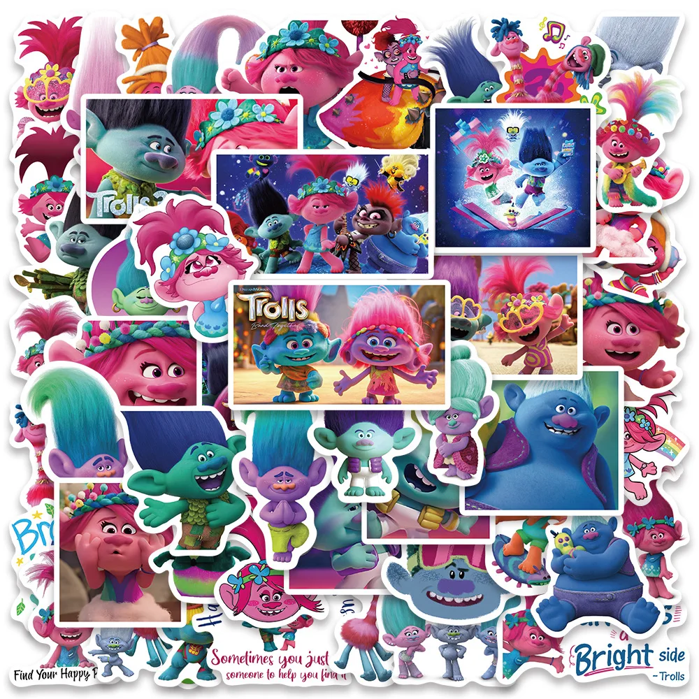 50 Stück Troll-Aufkleber Lustige Cartoon-Sticker Graffiti-Spielzeug DIY Skateboard Notizbuch Kühlschrank Handy – Detail 1