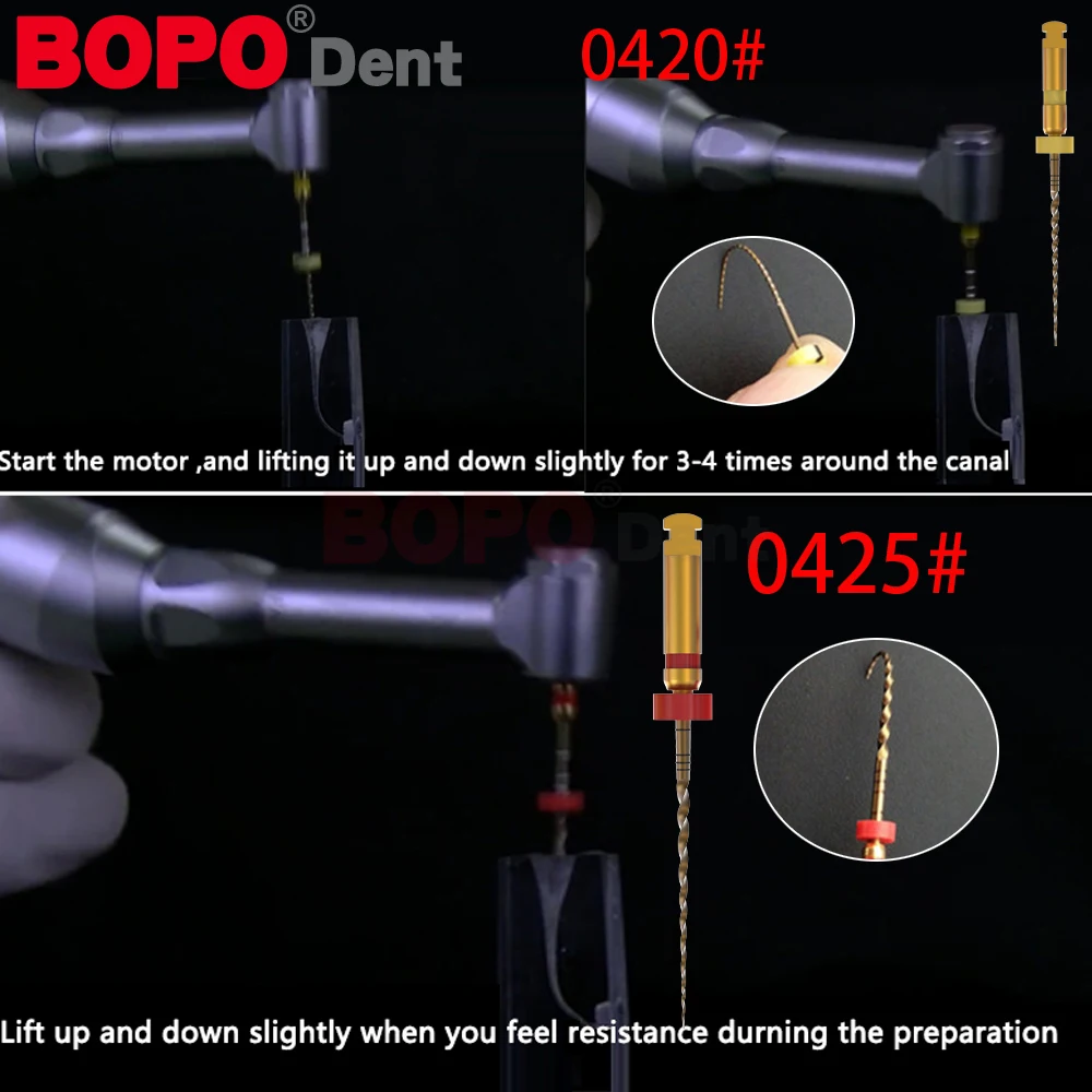 25mm 6 stks/doos Dental Roterende Bestand Endodontische Warmte Geactiveerde Wortelkanaalbehandeling Bestanden voor Endo Motor Tandheelkundige Instrument Producten Tandheelkunde