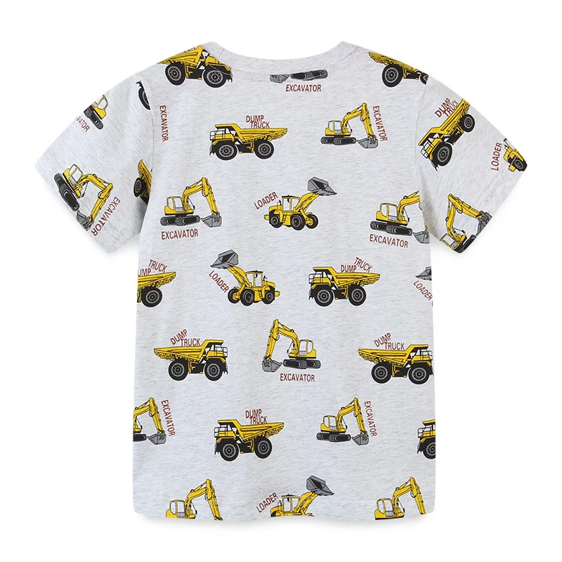 Little maven Summer Boys T Shirt Excavator Pattern Baby Boys Tops Tees 4Years Old for Shorts Sleeve Shirts Cotton Children Shirt