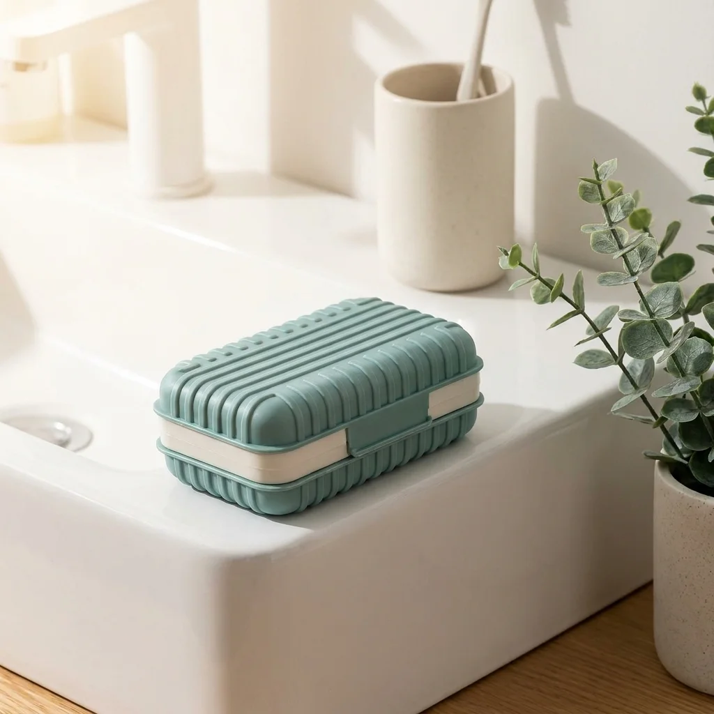 Square Travel Soap Box Household Portable Soap Dish Bathroom Shower Soap Holder for Home Travel Use Waterproof Drainable Soap St