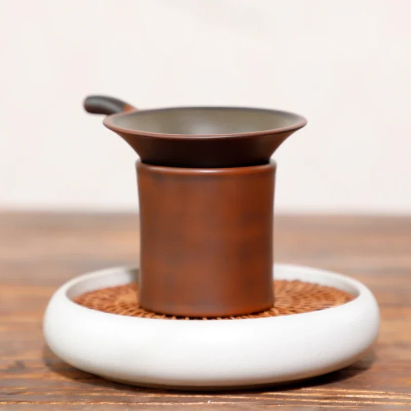 Vintage Ceramic Filter Set All-Ceramic Integrated Tea Strainer Seperator Strainer Kung Fu Tea Ceremony Tea Filter