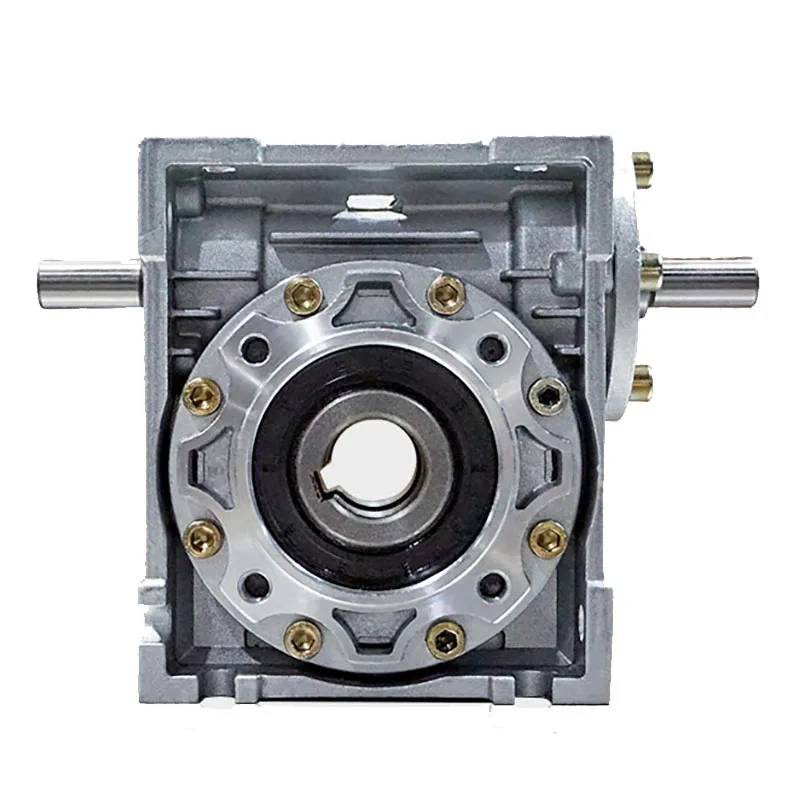 Imagem -02 - Worm Gear Reducer Nrv063-vs Eixo de Entrada Duplo 19 mm Furo de Saída 25 mm 90 Graus Worm Gearbox Velocidade Reducer Rv63 5: 1100:1